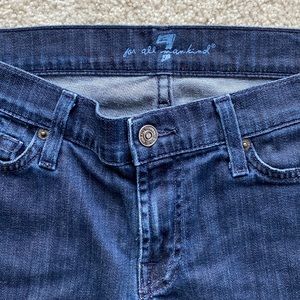 Sz 28 7 for all mankind dark denim capris low rise zippered hem